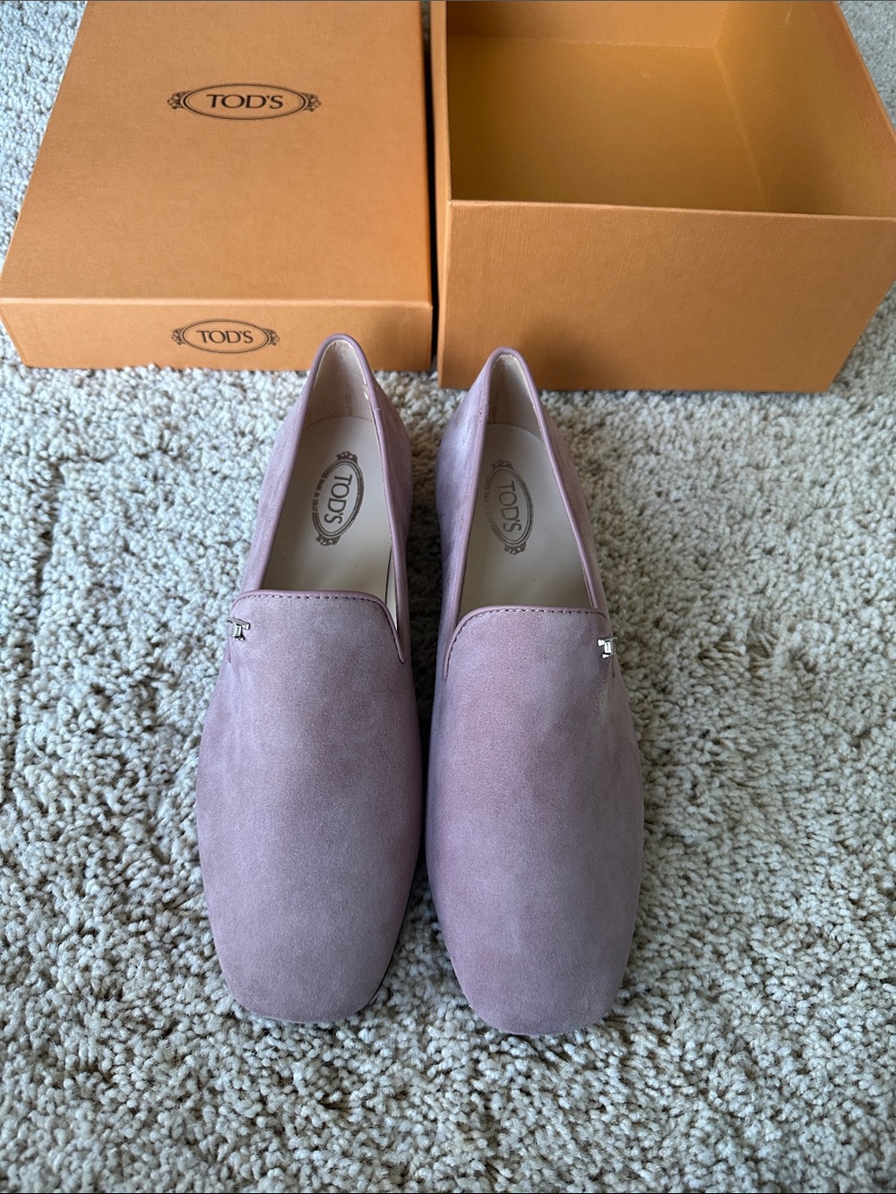 Tod's Suede Loafers in Pink